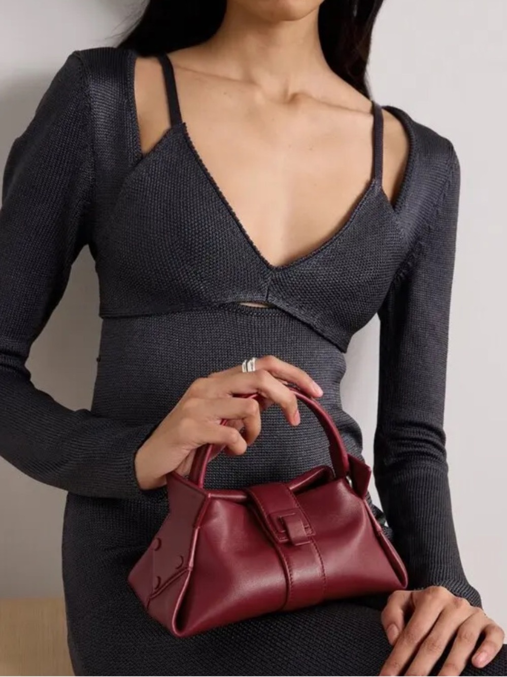 Proenza Schouler Mini Leather Top-Handle Bag - Burgundy